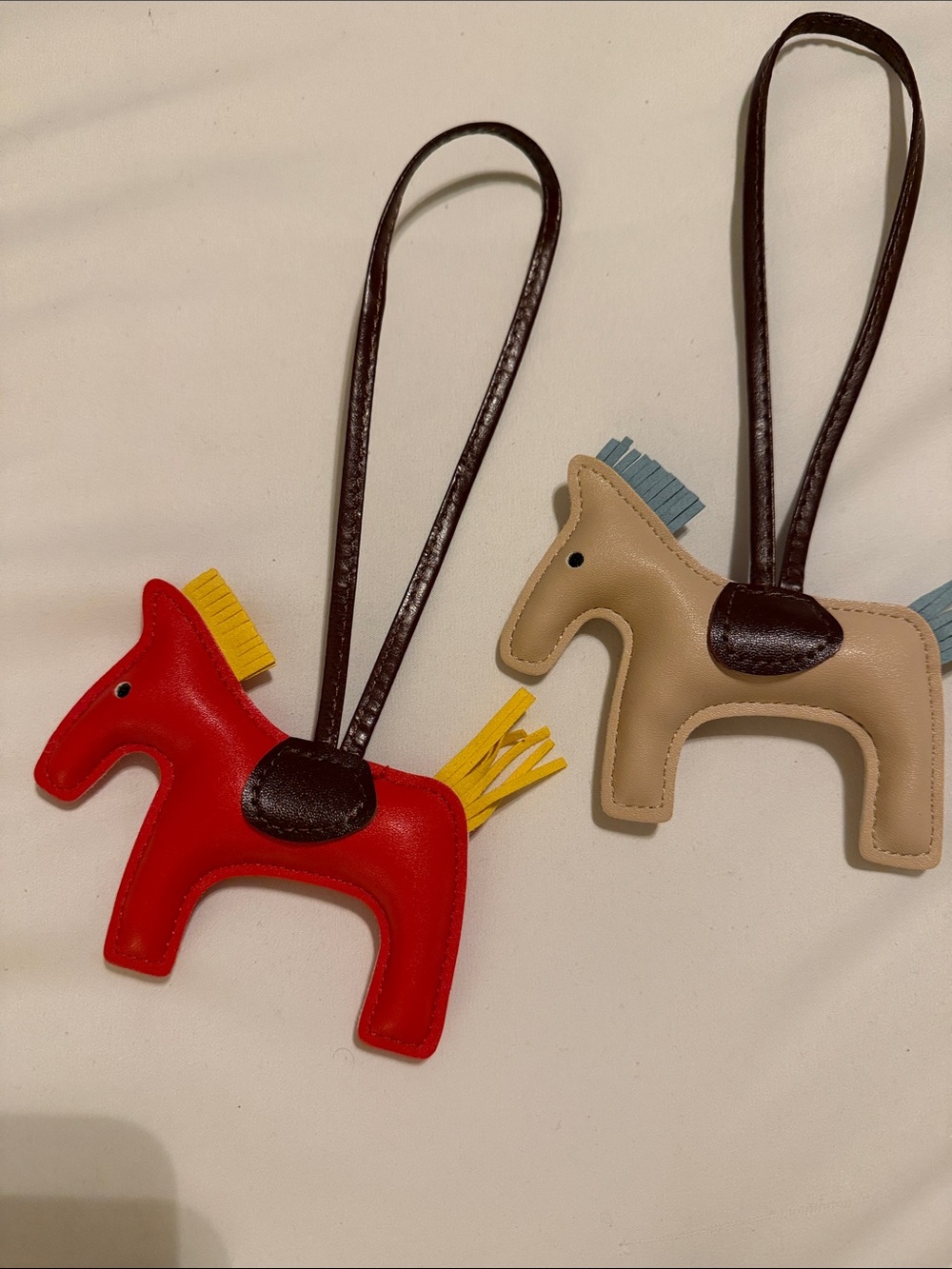 Horse Charm Bag Accessories - choose either Red or  Beige